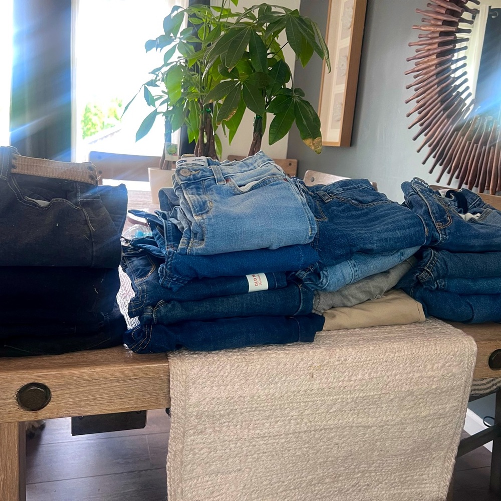 17 pairs of boy denim jeans.